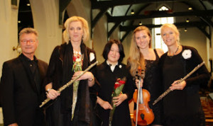 Dirigent en solisten na afloop van het concert